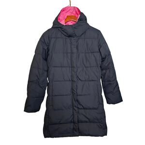 Crewcuts J. Crew Girls Navy Blue Puffer Winter Coat w/ Hood Size 16